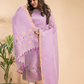 Baby Pink Cotton Linen 2-Piece Set Kurti & Dupatta (UNSTITCHED) - 105
