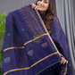 Midnight Blue Linen X Linen 2-Piece Set Kurti & Dupatta (UNSTITCHED) - 127