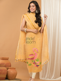Honey Yellow | Handloom Jamdani Linen Unstitched 2-Piece Kurti