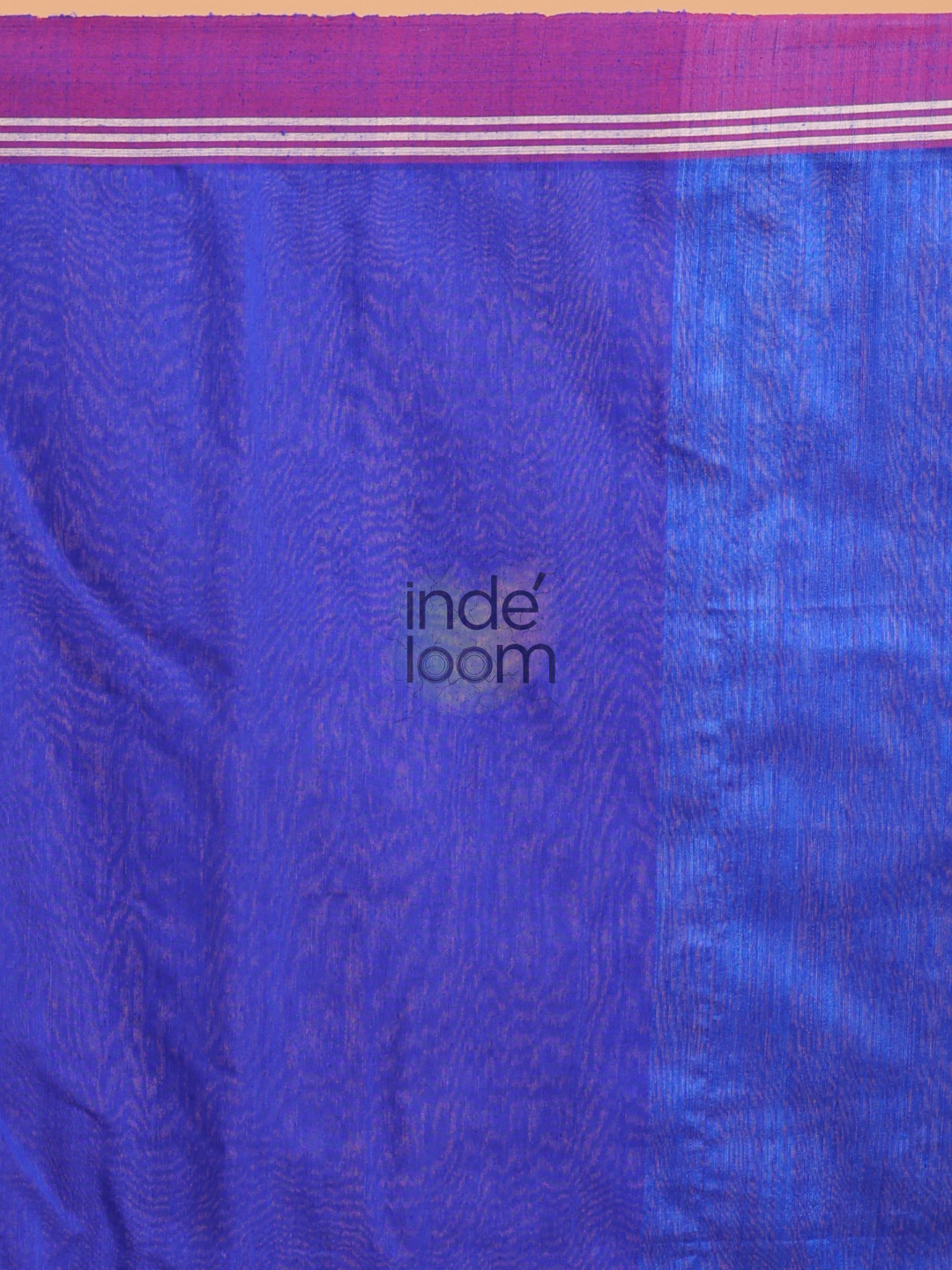 Silk Jamdani Saree With Burgundy Indigo Blue - 157