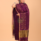 Wine Purple  Linen Jamdani 2-Piece Set Kurti & Dupatta (UNSTITCHED) - 050