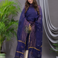 Midnight Blue Linen X Linen 2-Piece Set Kurti & Dupatta (UNSTITCHED) - 127
