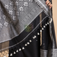 Coal Black Muslin Cotton X Baluchari 2-Piece Set Kurti & Dupatta (UNSTITCHED) - 029