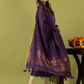 Handwoven Jamdani Linen Unstitched 2-piece Kurti | Aubergine Purple