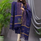 Midnight Blue Linen X Linen 2-Piece Set Kurti & Dupatta (UNSTITCHED) - 127