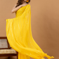 Pure Handloom Mul Cotton Saree | Bright Yellow