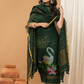 Deep Green color  Jamdani 2-Piece Set Kurti & Dupatta (UNSTITCHED) - 164