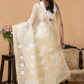 Handwoven Jamdani Muslin Saree | White | All-over Jamdani weaves