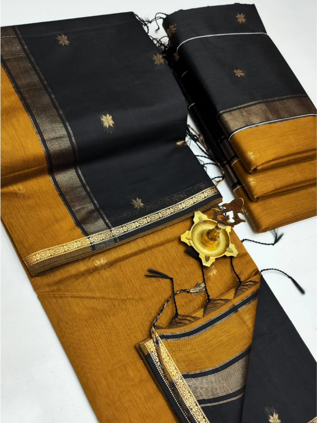 Maheshwari Silk Cotton Saree – Festive Elegance | Yellow