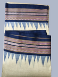 Plum Voilet Handloom Vidarbha Tussar Silk Saree with Multicolor Contrast Border -007