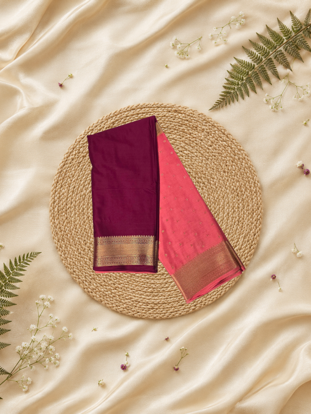 Classic Mysore Silk Saree  |  maroon red