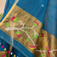 Classic Blue Linen X Linen 2-Piece Set Kurti & Dupatta (UNSTITCHED) - 074