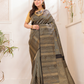 Hemapatra - Golden khaki green saree with vine motifs and Zari