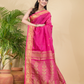 Tissue Silk Saree With Hot Pink - 028