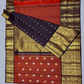 Pure Handwoven Gadwal Silk Saree Cherry Red - 014