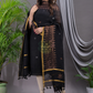 Coal Black Linen X Linen 2-Piece Set Kurti & Dupatta (UNSTITCHED) - 103