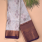 Shaivalya  -  Thyme green silk with contrasting zari lotus border