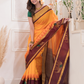 Pure Handloom Korvai Saree | Pumpkin Orange
