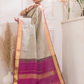 Dhumra  -  Smoky black silk with antique gold border and zari highlights