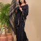 Matka Silk Jamdani Saree With Rich Black - 018