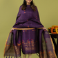 Handwoven Jamdani Linen Unstitched 2-piece Kurti | Aubergine Purple