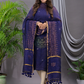 Midnight Blue Linen X Linen 2-Piece Set Kurti & Dupatta (UNSTITCHED) - 127