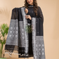 Coal Black Muslin Cotton X Baluchari 2-Piece Set Kurti & Dupatta (UNSTITCHED) - 029