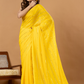 Pure Handloom Mul Cotton Saree | Bright Yellow