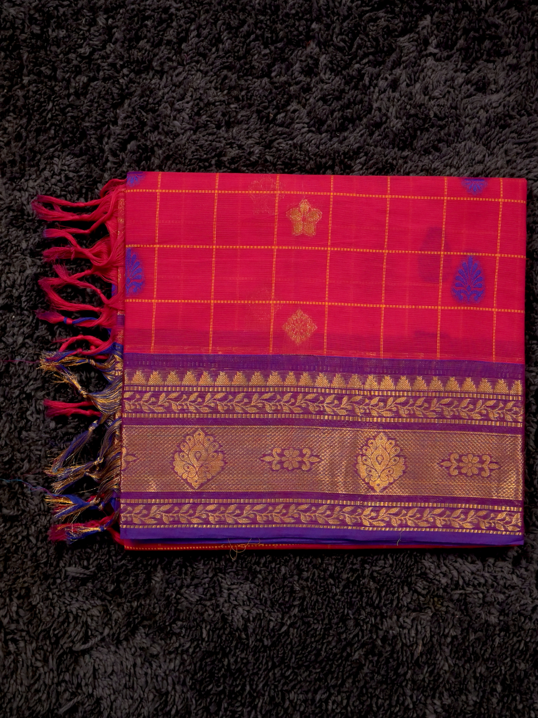 Kanchi Cotton|bright red & purple