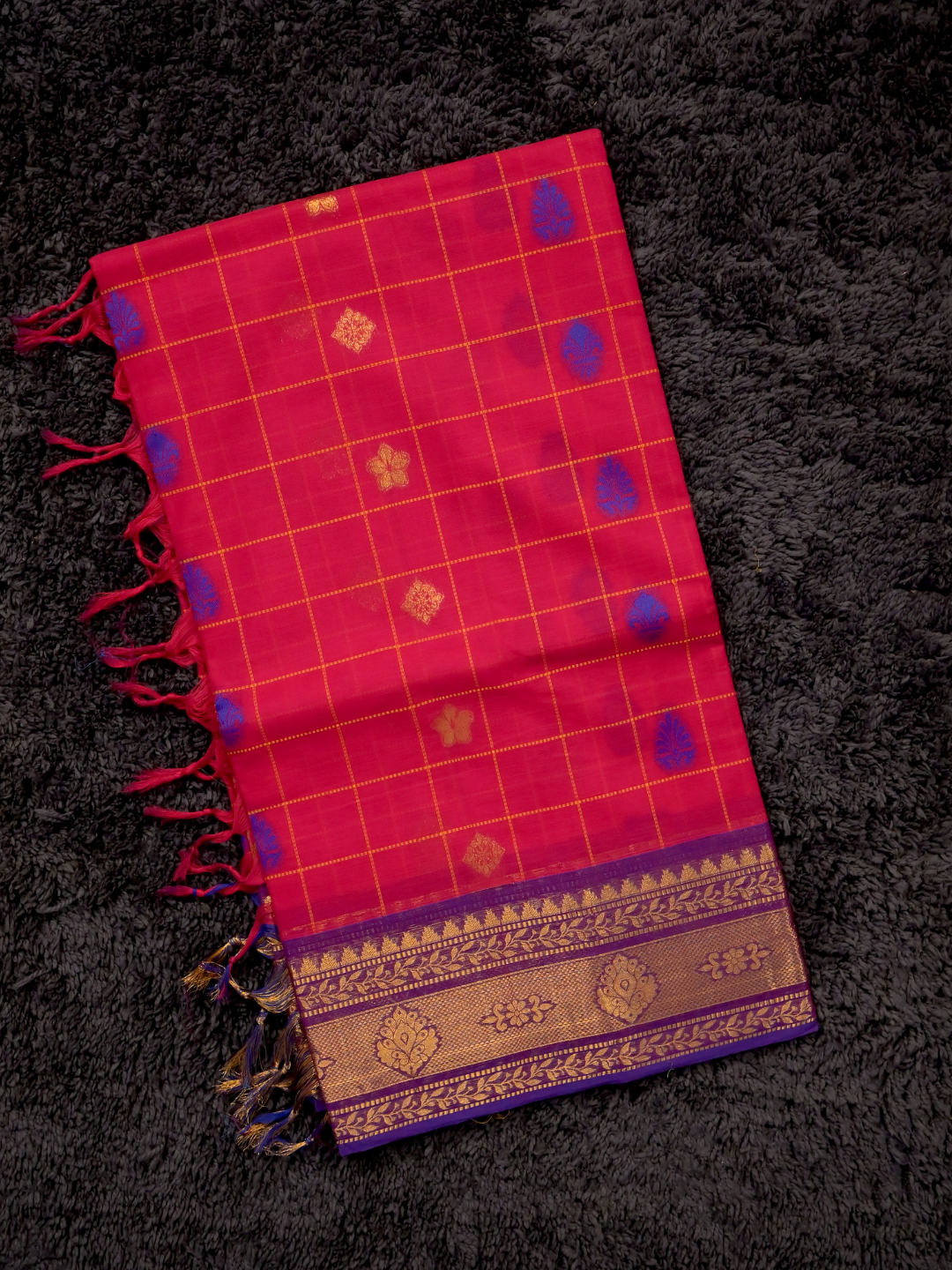 Kanchi Cotton|rani pink & purple