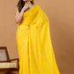 Pure Handloom Mul Cotton Saree | Bright Yellow