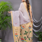 Linen Jamdani Saree With Pale Purple - 030