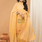 Honey Yellow | Handloom Jamdani Linen Unstitched 2-Piece Kurti