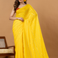 Pure Handloom Mul Cotton Saree | Bright Yellow