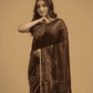 Matka Silk Jamdani Saree With Dark Brown and Black - 029 - indeloom