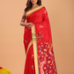 Silk Jamdani Saree With Burgundy Imperial Red - 158
