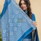 Classic Blue Mercerised Cotton Baluchari 2-Piece Set Kurti Dupatta (UNSTITCHED)-888