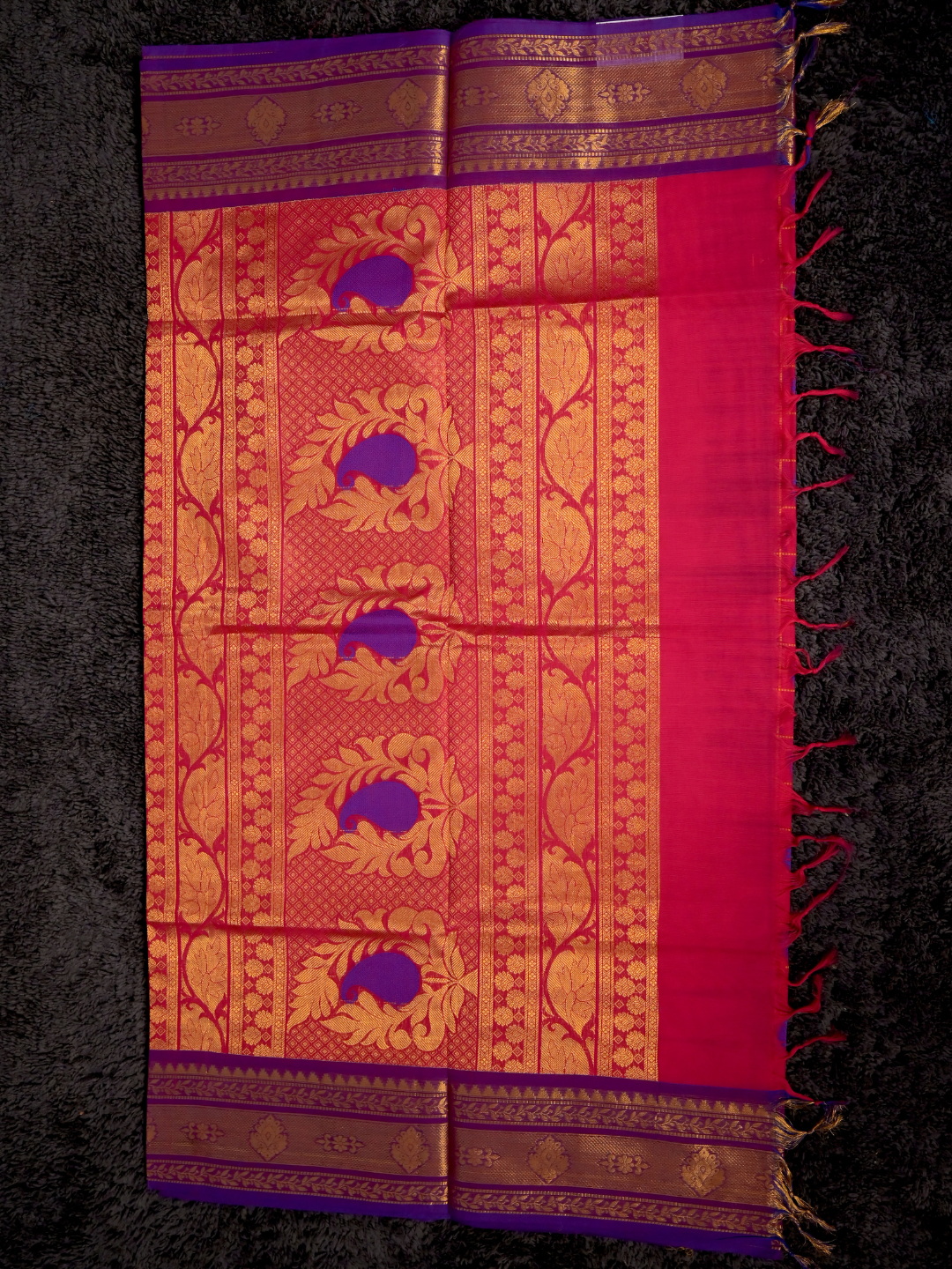 Kanchi Cotton|rani pink & purple