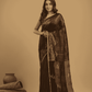 Matka Silk Jamdani Saree With Dark Brown and Black - 029 - indeloom