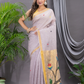 Linen Jamdani Saree With Pale Purple - 030