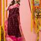 Classic Mysore Semi Silk Saree | Deep Wine