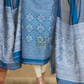 Classic Blue Mercerised Cotton Baluchari 2-Piece Set Kurti Dupatta (UNSTITCHED)-888