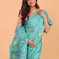 Silk Jamdani Saree With Burgundy Powder Blue - 159