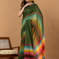 Pure Handloom Mul Cotton Saree | Forest Green