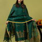 Handwoven Jamdani Linen Unstitched 2-piece Kurti | Emerald Green