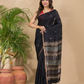 Matka Silk Jamdani Saree With Rich Black - 018