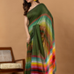 Pure Handloom Mul Cotton Saree | Forest Green