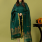Handwoven Jamdani Linen Unstitched 2-piece Kurti | Emerald Green