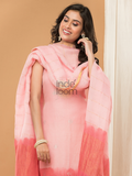 Peach Pink color  Jamdani 2-Piece Set Kurti & Dupatta (UNSTITCHED) - 165