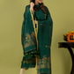 Handwoven Jamdani Linen Unstitched 2-piece Kurti | Emerald Green